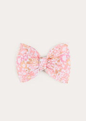 Nellie Floral Medium Bow Hair Clip in Pink (OS) Hair Accessories from Pepa London US