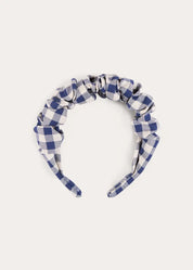 Draycott Check Scrunchie Hairband in White (OS) Hair Accessories from Pepa London US