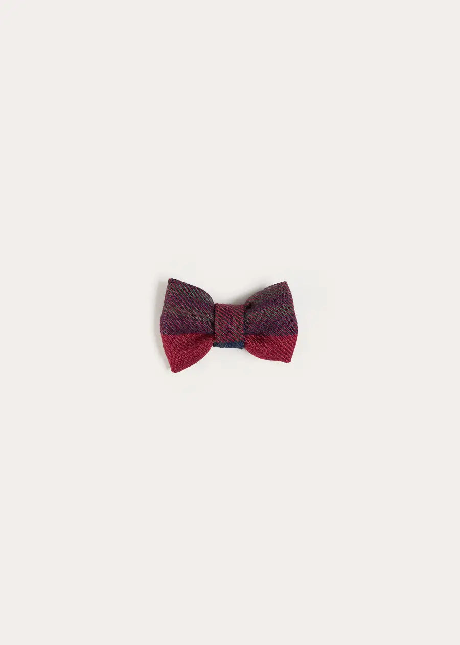 Grovesnor Tartan Small Bow Hair Clip in Red (OS) Hair Accessories from Pepa London US