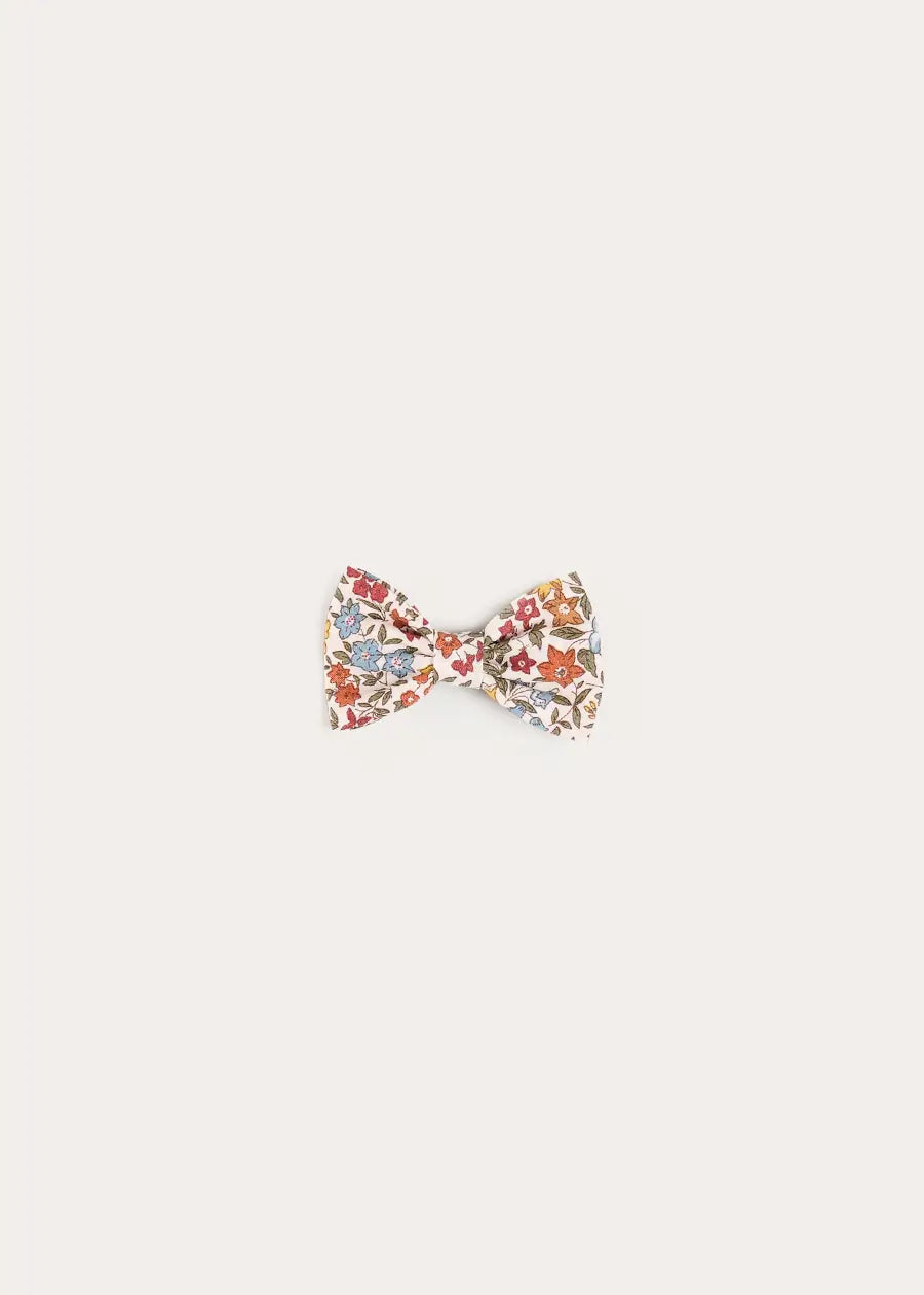 Marianne Floral Small Bow Hair Clip in Toffee Made with Liberty Fabric (OS) Hair Accessories from Pepa London US