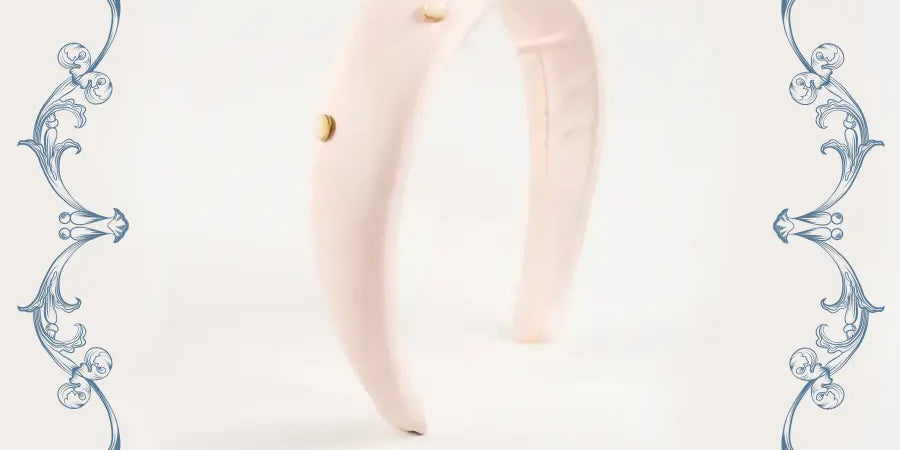 The Royal Silk & Pearl Hairband in Rose (OS) Hair Accessories from Pepa London US