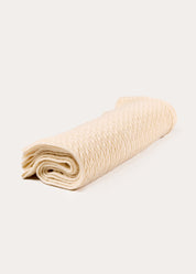 Cashmere Cable Knit Blanket in Cream (OS) Knitted Accessories from Pepa London US