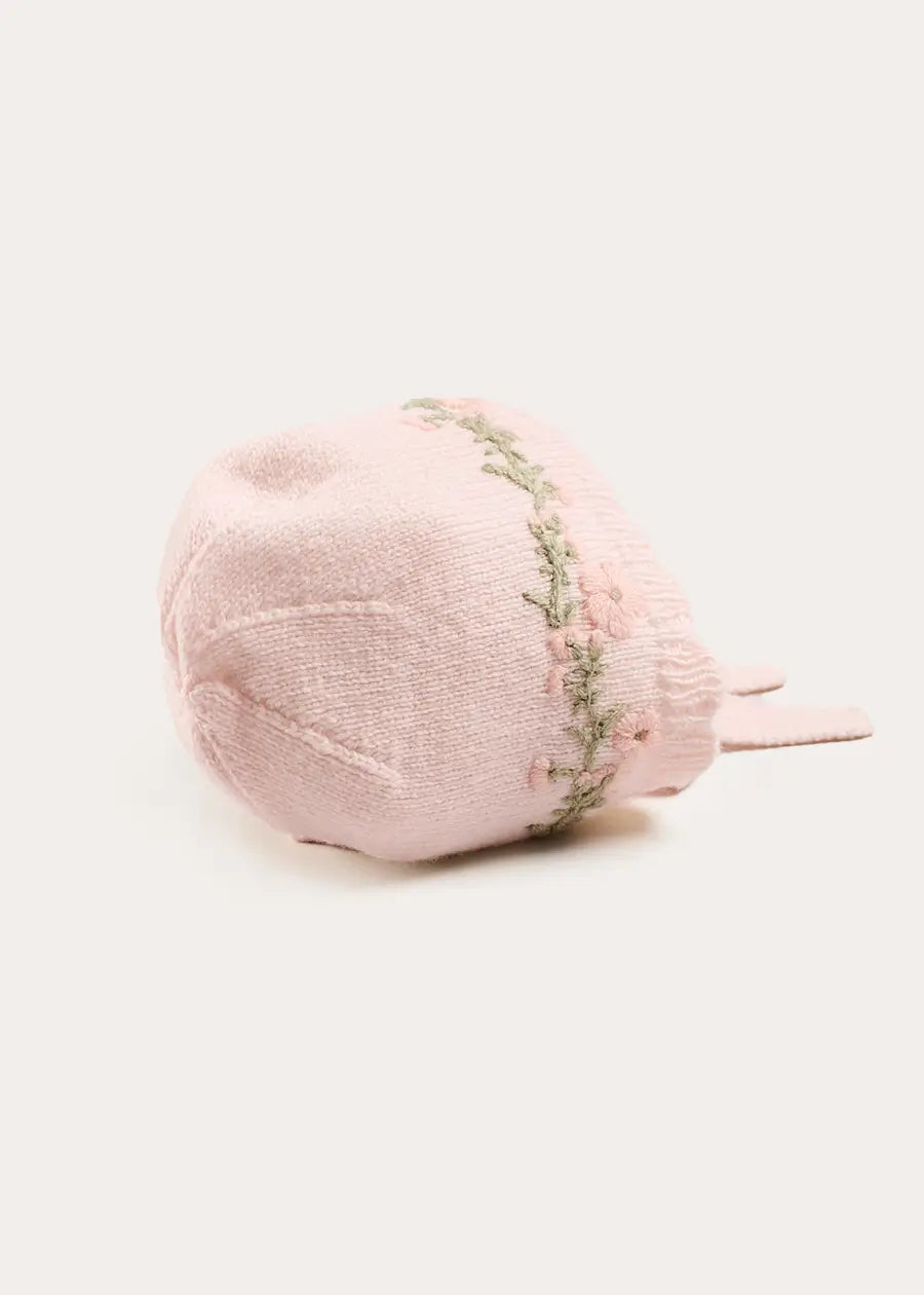 Wildflower Embroidered Bonnet in Pink (S-L) Bonnets from Pepa London US