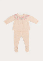 Fair Isle Jacquard Knitted Set in White (1mth-12mths) Knitted Sets from Pepa London US