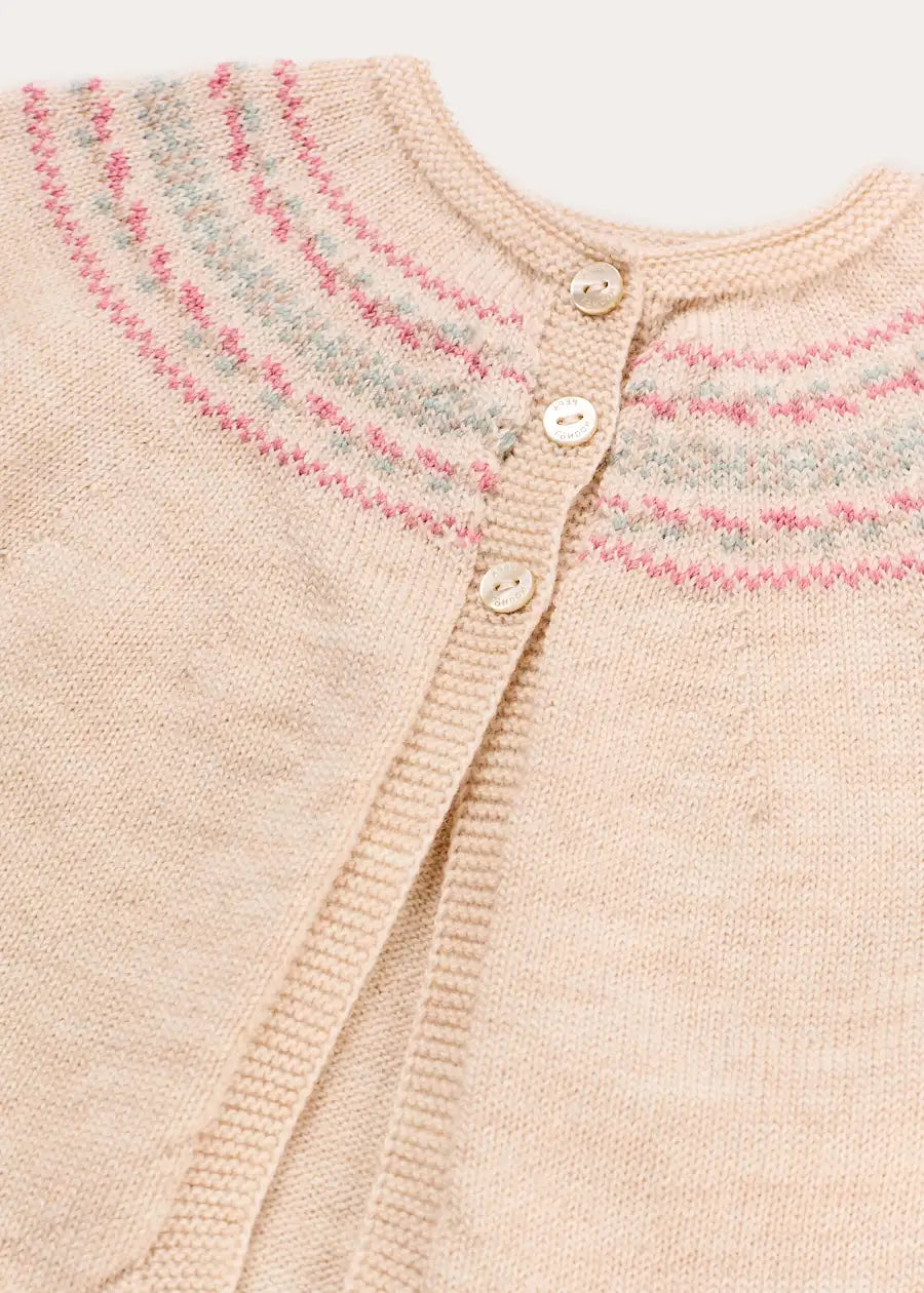 Fair Isle Jacquard Knitted Set in White (1mth-12mths) Knitted Sets from Pepa London US