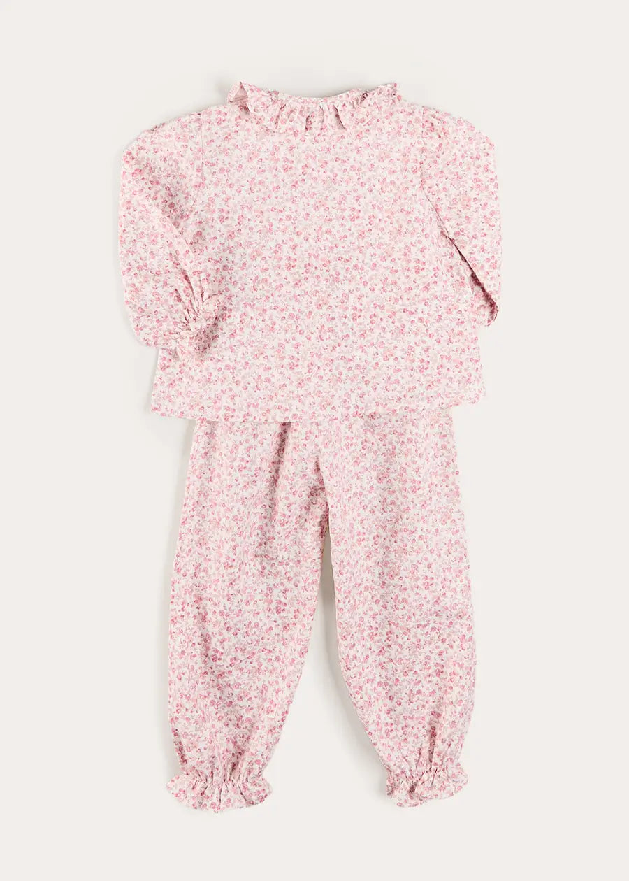Jane Floral Pyjamas in Pink (18mths-10yrs) Nightwear from Pepa London US