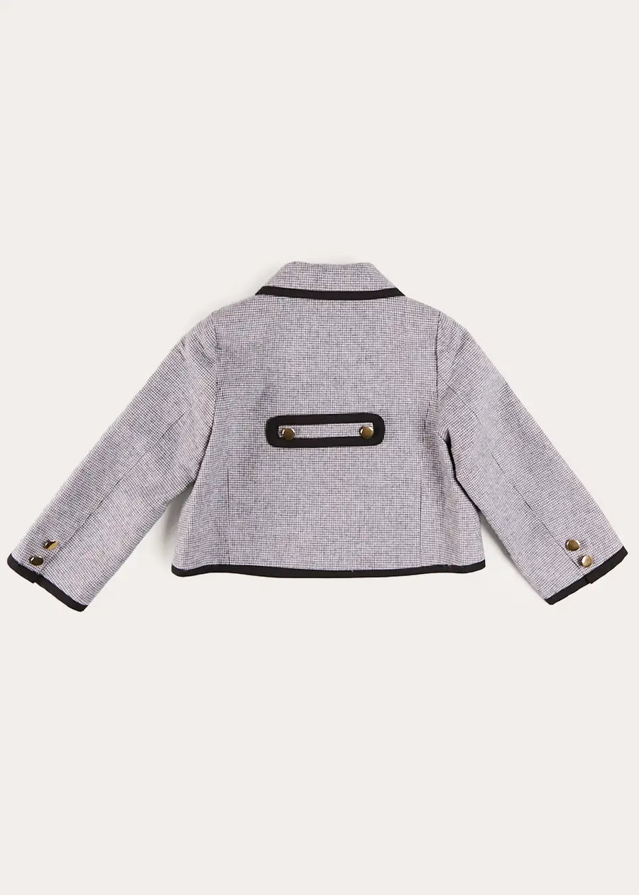 Alderney Check Double Breasted Gold Button Jacket in Black (4-12yrs) Coats from Pepa London US