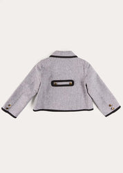 Alderney Check Double Breasted Gold Button Jacket in Black (4-12yrs) Coats from Pepa London US