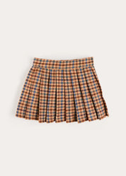 Vincent Check Buckle Detail Pleated Skirt in Brown (2-12yrs) Skirts from Pepa London US