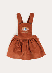 Velvet Skirt with Braces in Toffee (18mths-5yrs)