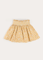 Abigail Floral Smocked Waist Skirt in Mustard (4-10yrs) Skirts from Pepa London US