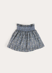 Lydia Floral Smocked Waist Skirt in Navy (4-10yrs) Skirts from Pepa London US
