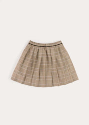 Wilton Check Pleated Skirt in Beige (4-12yrs) Skirts from Pepa London US
