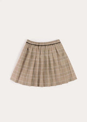 Wilton Check Pleated Skirt in Beige (4-12yrs) Skirts from Pepa London US