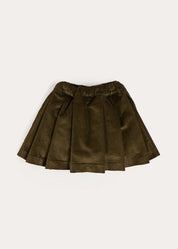Corduroy Button Detail Skirt in Green (4-12yrs) Skirts from Pepa London US