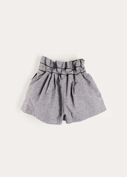 Alderney Check Ruffle Detail Shorts in Black (4-12yrs) Shorts from Pepa London US