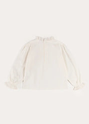 Flower Embroidered Lace Detail Top in White (3-10yrs) Tops & Bodysuits from Pepa London US