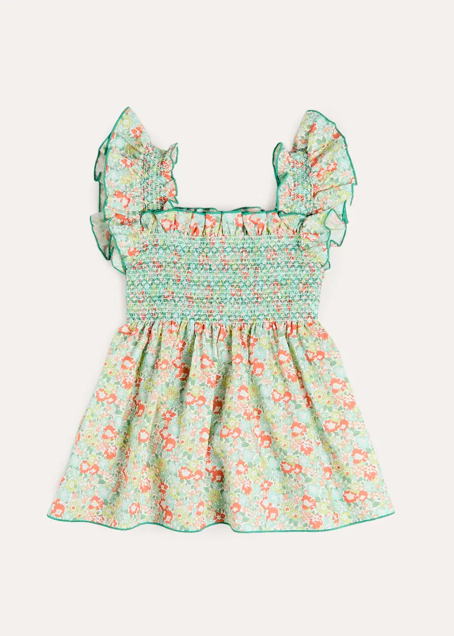 Mabel Floral Blouse in Green (2-12yrs) BLOUSES from Pepa London US