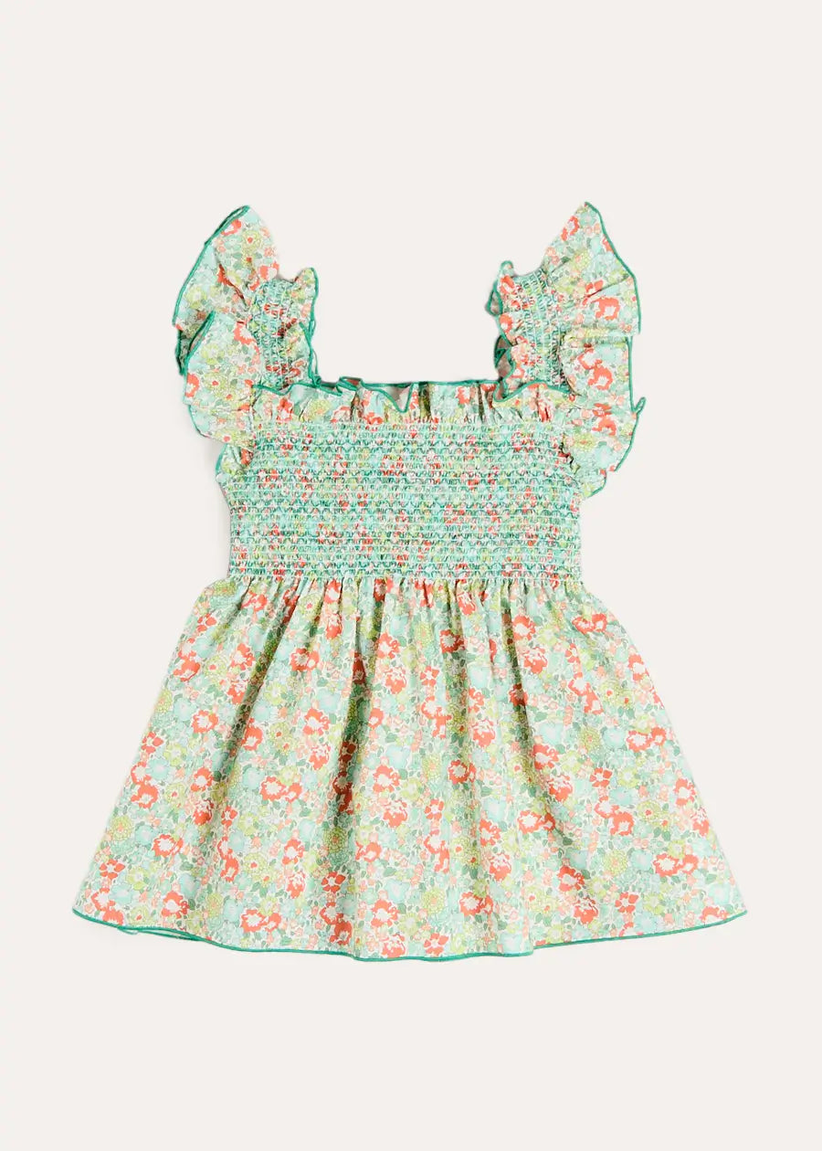 Mabel Floral Blouse in Green (2-12yrs) BLOUSES from Pepa London US