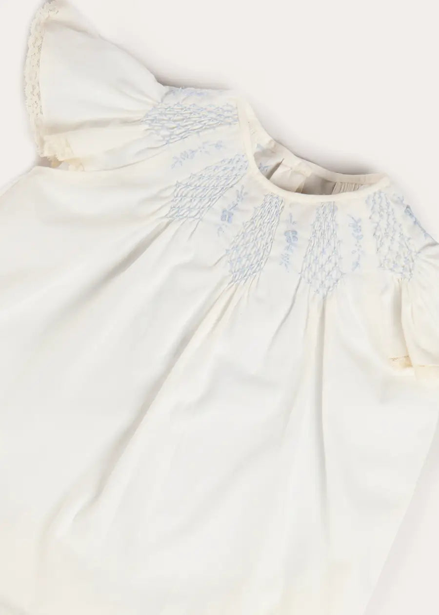 Butterfly Embroidered Lace Detail Cap Sleeve Blouse in White (18mths-10yrs) BLOUSES from Pepa London US