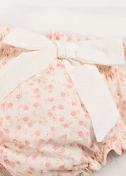 Martha Floral Bow Detail Swiss Voile Bloomers in Pink (1mth-12mths) Bloomers from Pepa London US