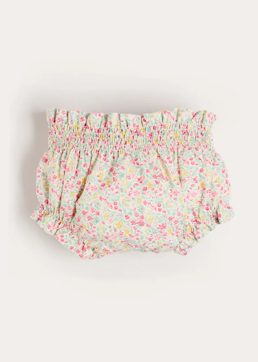 Adelaide Floral Bow Detail Bloomers in Pink (1mth-2yrs) Bloomers from Pepa London US