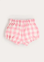 Catherine Gingham Button Detail Bloomers in Pink (3mths-2yrs) Bloomers from Pepa London US