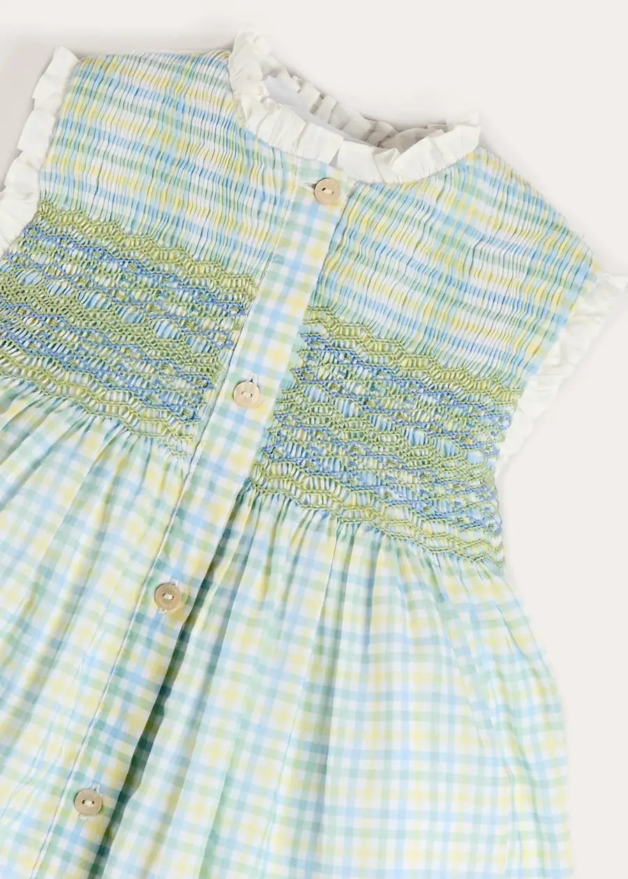 Pip Check Smocked Sleeveless Dress in Green (12mths- 10yrs) DRESSES from Pepa London US