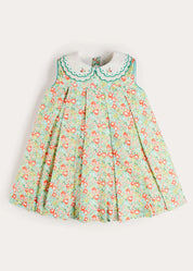Mabel Floral Layered Scallop Collar Trapeze Dress in Green (12mths- 10yrs) DRESSES from Pepa London US