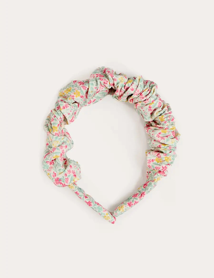 Adelaide Floral Scrunchie Hairband in Pink HAIR ACCESSORIES from Pepa London US