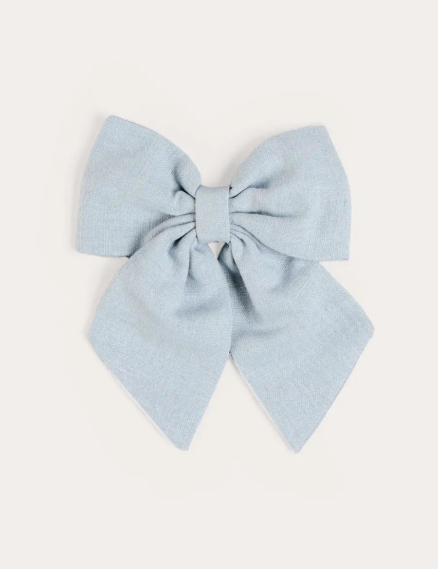 Large Bow Hair Clip in Sky Blue Hair Accessories from Pepa London US