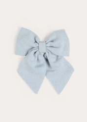 Large Bow Hair Clip in Sky Blue Hair Accessories from Pepa London US