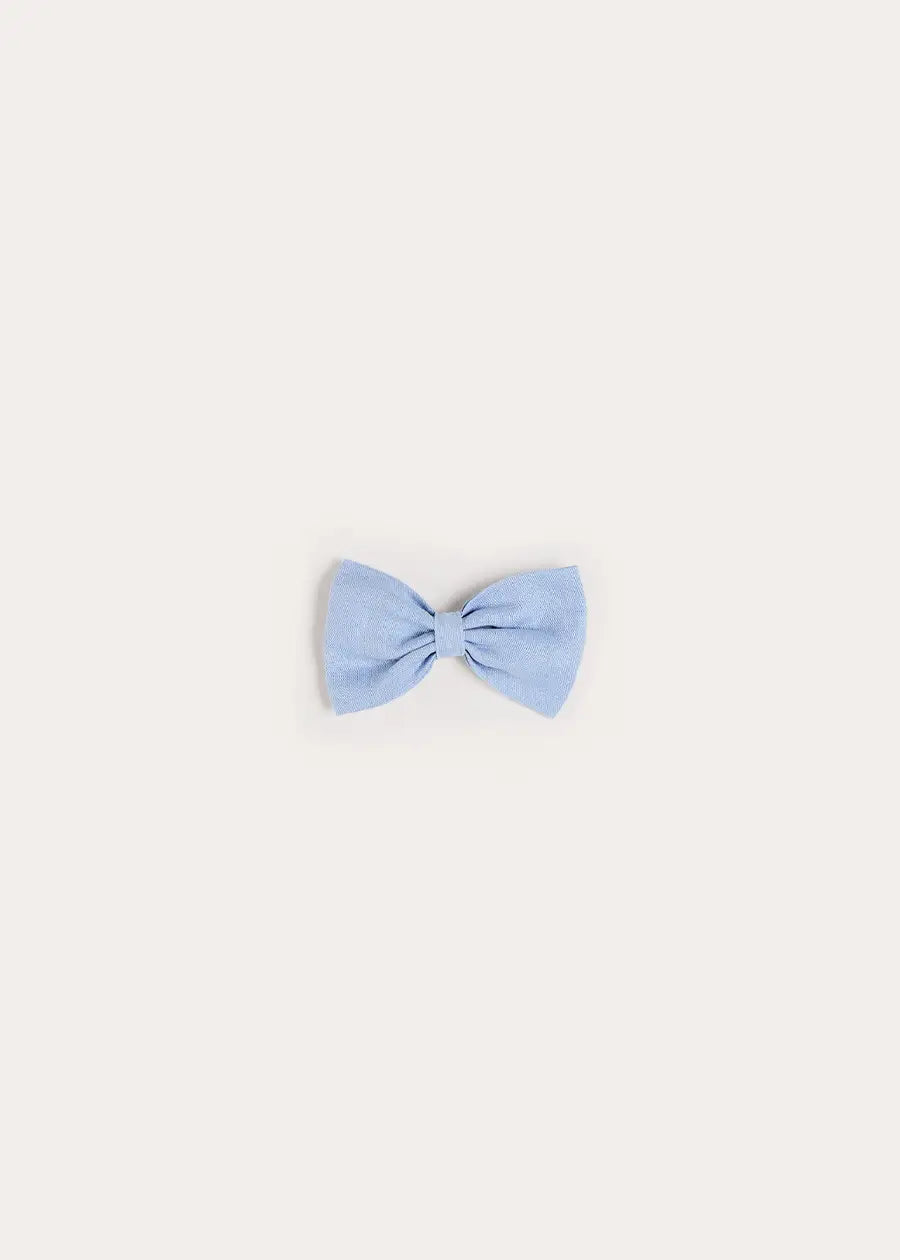 Mini Bow Hair Clip in Sky Blue Hair Accessories from Pepa London US