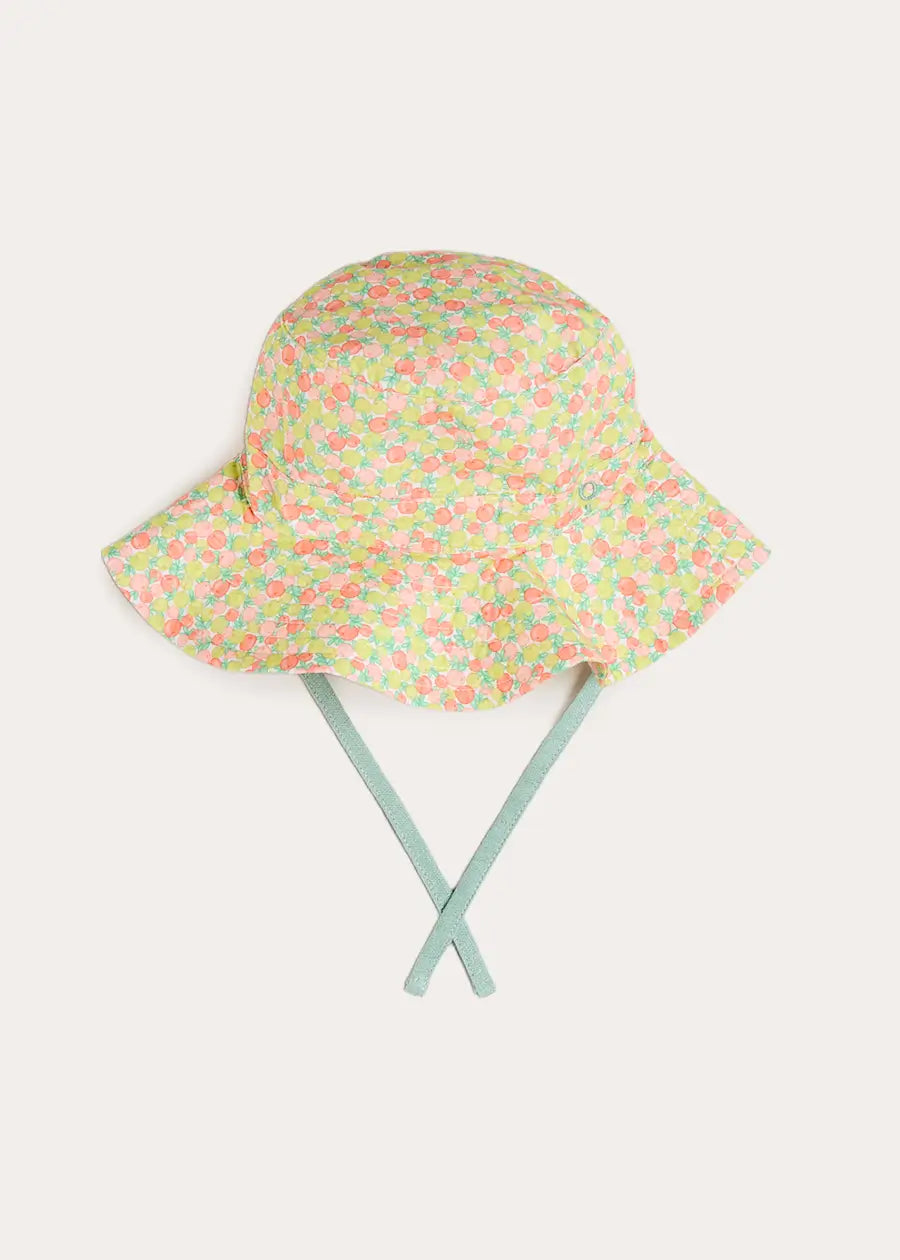 Annie Apple Print Beach Hat in Green (S-L) Accessories from Pepa London US