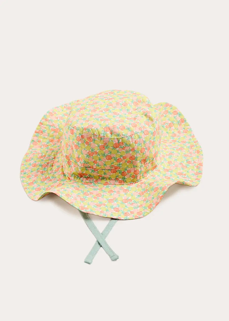 Annie Apple Print Beach Hat in Green (S-L) Accessories from Pepa London US