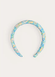 Leontyne Floral Padded Hairband in Blue Made with Liberty Fabric Hair Accessories from Pepa London US