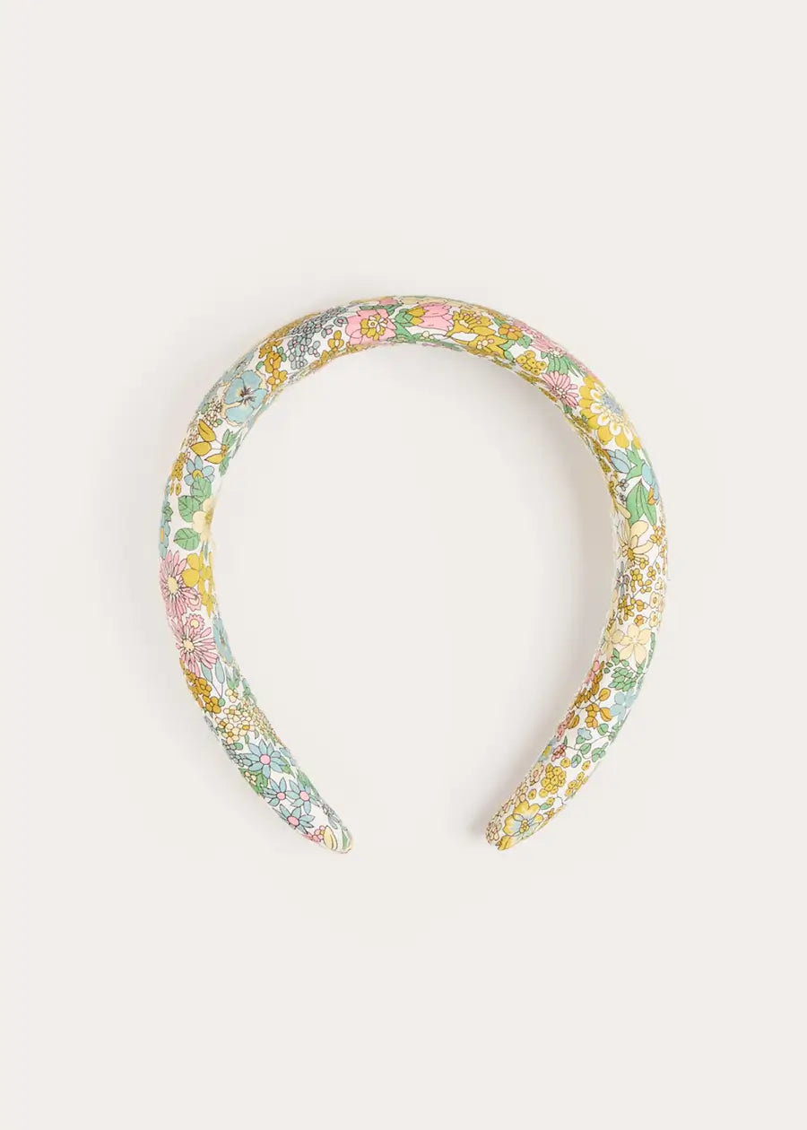 Charlotte Floral Padded Hairband in Green Hair Accessories from Pepa London US