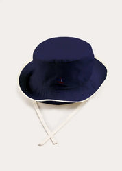 Boat Embroidered Beach Hat in Navy (S-L) Accessories from Pepa London US