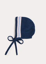 Fair Isle Bonnet in Navy (S-L) Bonnets from Pepa London US