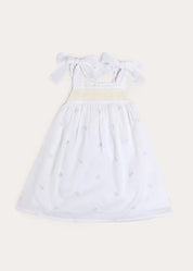 Bluebell Embroidered Bow Shoulder Tie Night Dress in White (18mths- 10yrs) NIGHTWEAR from Pepa London US