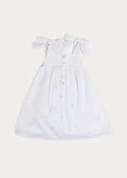 Bluebell Embroidered Bow Shoulder Tie Night Dress in White (18mths- 10yrs) NIGHTWEAR from Pepa London US