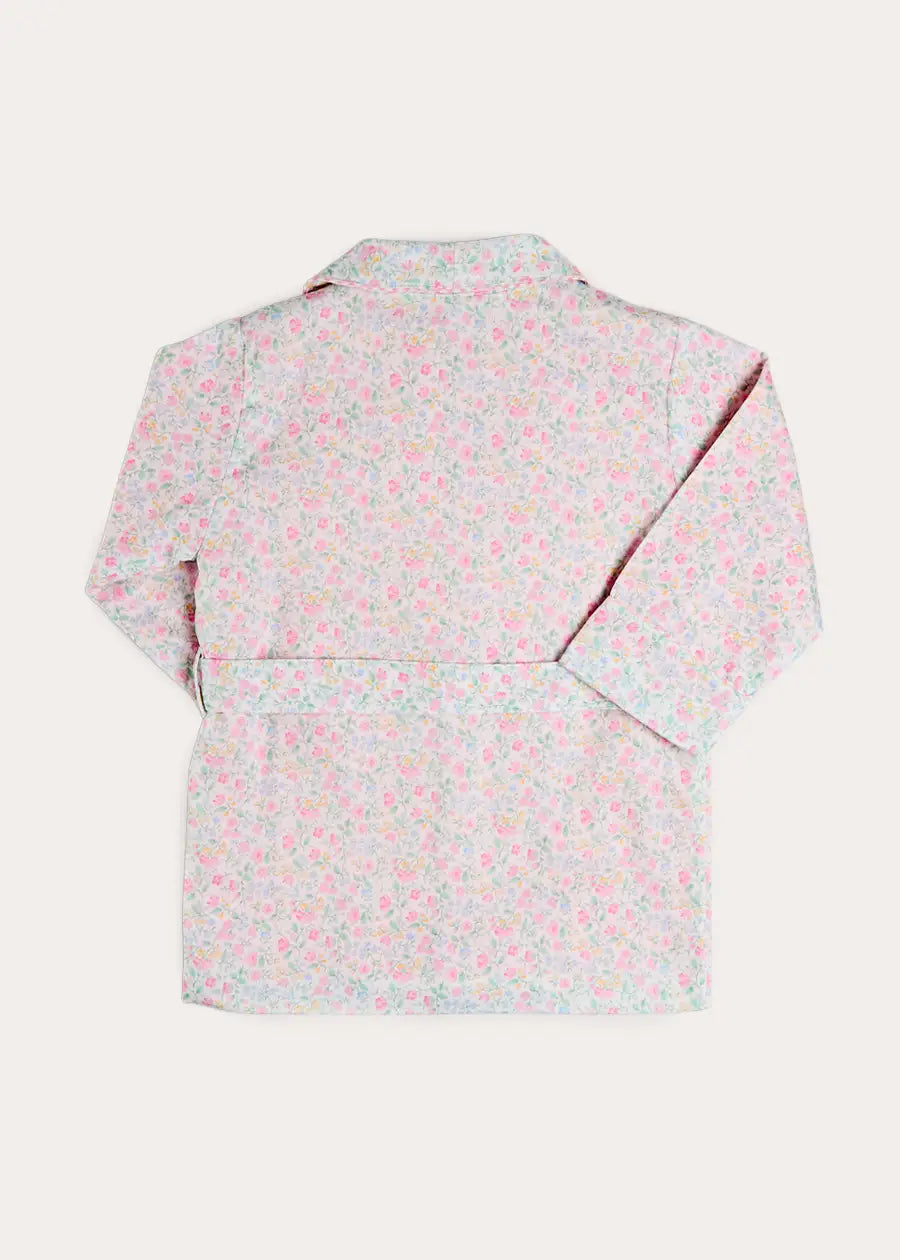 Harriet Floral Light Weight Dressing Gown in Pink (2- 10yrs) Nightwear from Pepa London US