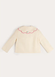 Wildflower Embroidered Statement Collar Jacket in Cream (4-12yrs) COATS from Pepa London US