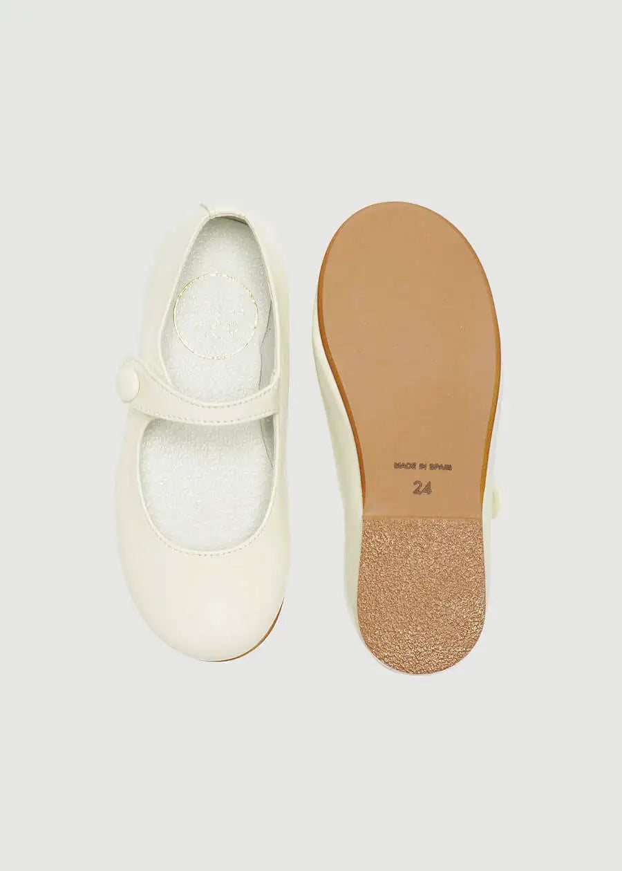 Leather Celebration Mary Jane Shoes in Ivory (20-34EU) SHOES from Pepa London US