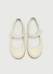 Leather Celebration Mary Jane Shoes in Ivory (20-34EU) SHOES from Pepa London US