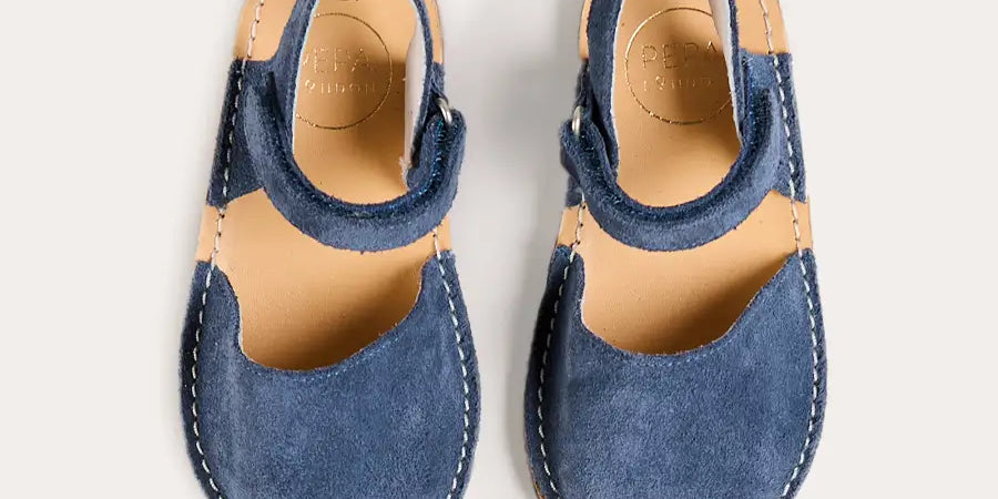 Open Toe Suede Sandals in Navy (21-30EU) Shoes from Pepa London US