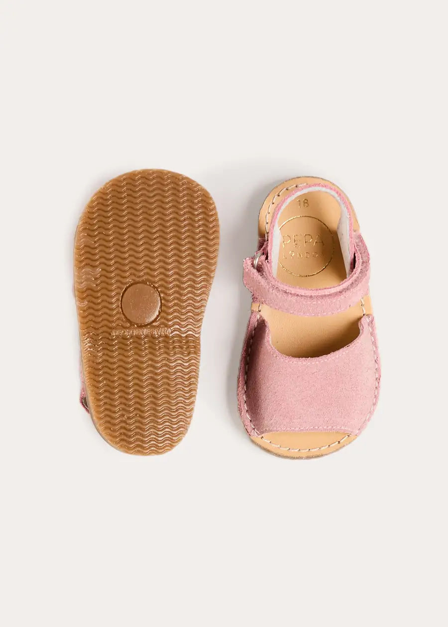 Open Toe Suede Sandals in Pink (21-30EU) Shoes from Pepa London