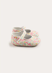 Adelaide Floral Mary Jane Pram Shoes in Pink (17-20EU) Shoes from Pepa London