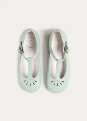 Petal Detail Charlotte Shoes in Mint (21-36EU) Shoes from Pepa London US