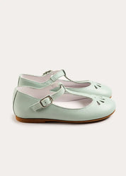 Petal Detail Charlotte Shoes in Mint (21-36EU) Shoes from Pepa London US